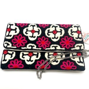 Retro Handmade Medallion Towel Weave Beaded Clutch or Crossbody Bag
